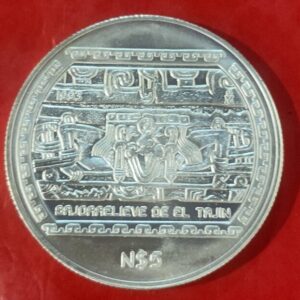 MEXICO. AÑO 1993. 5 PESOS PLATA. BAJORELLIEVE DE EL TAJIN. PESO 31,1 G