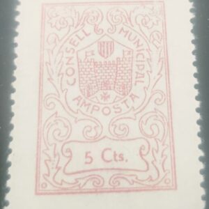 AMPOSTA (TARRAGONA). EDIFIL 1 *. 5 CTS ROJO CONSELL MUNICIPAL.