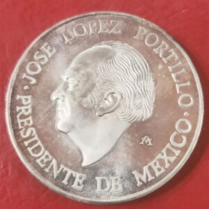 MEXICO. AÑO 1978. JUAN CARLOS I Y JOSÉ LOPÉZ P.  MEDALLA DE PLATA. PESO 34,1 GR