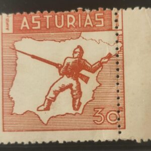 ASTURIAS. EDIFIL 001 * 30 CTS ROJO ASTURIAS.