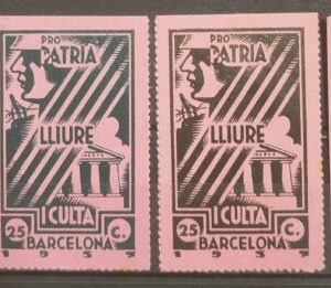 BARCELONA. EDIFIL 237/240 * 25 CTS PRO PATRIA LLIURE
