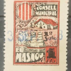EL MASNOU (BARCELONA). EDIFIL 42 US. 1 PTAS CONSELL MUNICIPAL