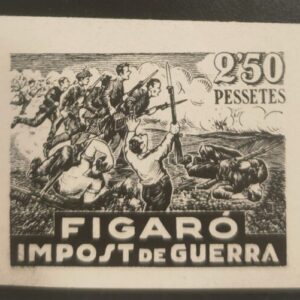 FIGARO (BARCELONA). EDIFIL 7 C * 2,50 PESSETES NEGRO IMPOST DE GUERRA.