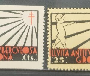 GERONA. EDIFIL 5 *- 6 *. 10 Y 25 CTS LLUITA ANTITUBERCULOSA.