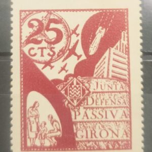 GERONA. EDIFIL 23 *. 25 CTS CASTAÑO RIJO JUNTA DEFENSA PASIVA.