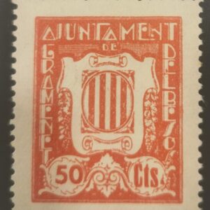 GRAMANET DEL BESOS (BARCELONA). EDIFIL 6 *. 50 CTS CARMÍN AJUNTAMENT GRAMANET....