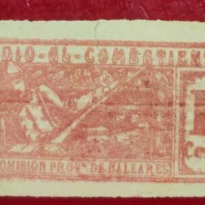 BALEARES. EDIFIL 36 *. 10 CTS USADO SUBSIDIO AL COMBATIENTE MEDIANTE CORTE.