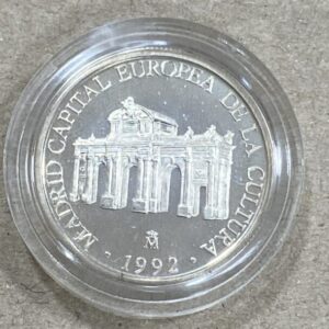 AÑO 1992 .1 ECU PLATA " MADRID CAPITAL EUROPEA " PESO 6,72 GR