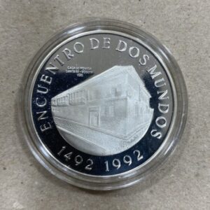 COLOMBIA AÑO 1991 10.000 PESO PLATA " ENCUENTRO ENTRE DOS MUNDOS "