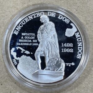 CUBA. AÑO 1991. 10 PESOS PLATA " ENCUENTRO ENTRE DOS MUNDOS "