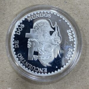 PERU. AÑO 1991. UN SOL PLATA " ENCUENTRO ENTRE DOS MUNDOS " PESO 27 GR