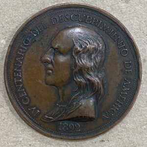 ESPAÑA AÑO 1892 BONITA Y RARA MEDALLA " IV CENENARIO DEL DESCUBRIMIRNTO AMERICA