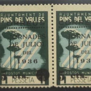 PINS DEL VALLES (BARCELONA). EDIFIL 12 * 5C S 1 PTA IMPOSTOS MUNICIPALES.