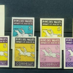 PINS DEL VALLES (BARCELONA). EDIFIL 23/41 * LOTE DE 8 SELLOS JORNADES DE JULIOL DEL 36....