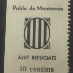 POBLA DE MONTORNES (LA). EDIFIL 3 *. 10 CTS AJUT REFUGIATS.