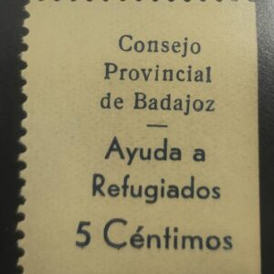 BADAJOZ. EDIFIL 6 *. 5 CTS AYUDA A PRO REFUGIADOS.