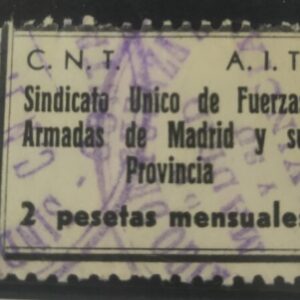 MADRID. EDIFIL N/C US. 2 PESETAS NEGRO CNT - AIT