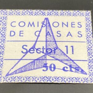 MADRID. EDIFIL NO CATALOGADO 50 CTS AZUL SECTOR 11 SELLO REPUBLICANO.