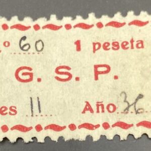 MADRID. EDIFIL NO CATALOGADO 1 PTA ROJO G.S.P RARO