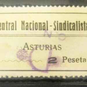 ASTURIAS. EDIFIL NO CATALOGADO. 2 PTAS CENTRAL NACIONAL SINDICALISTA