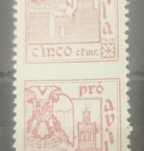 AVILA. EDIFIL 6 spv * PAREJA VERTICAL SIN DENTAR POR EL CENTRO.