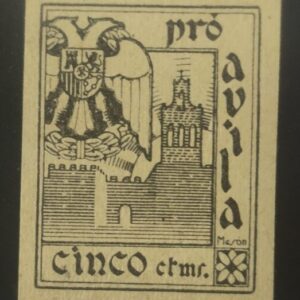 AVILA. EDIFIL 4 *. 5 CTS NEGRO PRO AVILA SIN DENTAR.