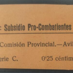 AVILDA. EDIFIL 13 *. 25 CTS NEGRO S NARANJA SUBSIDIO PRO COMBATIENTES.