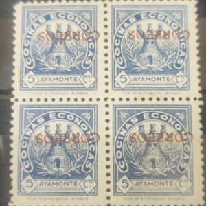 AYAMONTE (HUELVA). EDIFIL 9 *. 5 CTS AZUL SOBRECARGA CORREOS INVERTIDA
