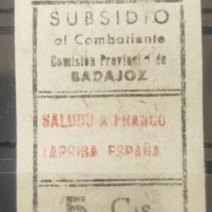 BADAJOZ. EDIFIL N/C *. 5 CTS SUBSIDIO AL COMBATIENTE