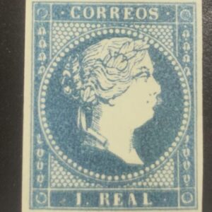 EDIFIL 49 **. 1 REAL AZUL ISABEL II. CATÁLOGO 27 €
