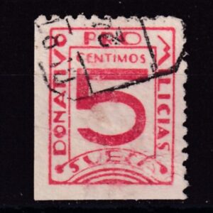 SUECA (VALENCIA) EDIFIL 14*. 5 CTS ROJO DONATIVO PRO MILICIAS.