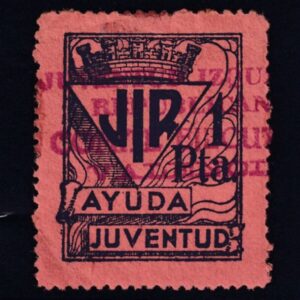 AFINET NO CATALOGADO. 1 PTA AZUL SOBRE NARANJA JIR