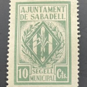 SABADELL (BARCELONA). EDIFIL 5*. 10CTS VERDE.