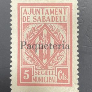 SABADELL (BARCELONA). EDIFIL 10*. 5CTS ROSA