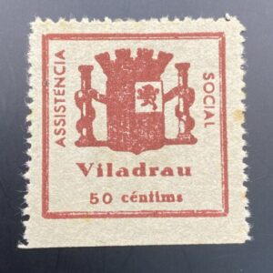 VILADRAU ( GERONA ) EDIFIL N/C. 50 CTS ASSISTENCIA SOCIAL.