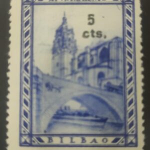 VIZCAYA. EDIFIL 33 *. 5 CTS NEGRO Y AZUL.