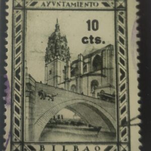 VIZCAYA. EDIFIL 34 *. 10 CTS NEGRO Y VERDE.