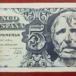 EDIFIL 454a. 5 PTAS 12 DE ABRIL DE 1947 SERIE I SONSERVACIÓN MBC++