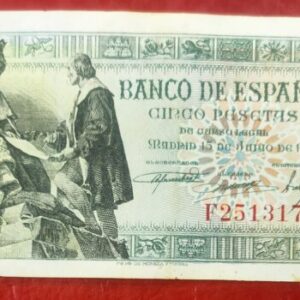 EDIFIL 449a 5 PTAS 15 DE JUNIO DE 1945 SERIE F. CONSERVACIÓN MBC