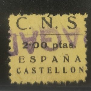 CASTELLÓN. EDIFIL NO CATALOGADO. 2 PTAS C.N.S FORMATO PEQUEÑO