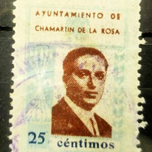 CHAMARTIN DE LA ROSA (MADRID). EDIFIL 1 US. 25 CTS AZUL CLARO Y CASTAÑO.