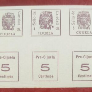 CIJUELA (GRANADA). EDIFIL 11 * - EDIFIL 15 *. 5 CTS CARIDAD Y PRO CIJUELA SIN DENTAR.