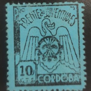 CÓRDOBA. EDIFIL NO CATALOGADO. 10 CTS AZUL Y NEGRO.