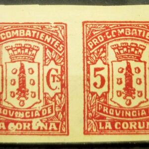 CORUÑA LA. EDIFIL 12s. 5 CTS ROJO PRO COMBATIENTES.