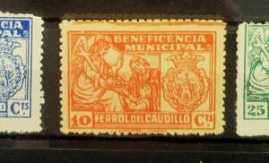 FERROL DEL CAUDILLO (LA CORUÑA). EDIFIL 1 * - EDIFIL 3 * - EDIFIL 5 * . BENEFICENCIA MUNICIPAL.