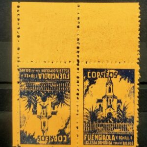 FUENGIROLA (MÁLAGA). EDIFIL 8 ii * 10 CTS AZUL PAREJA CAPICUA.