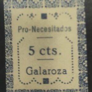 GALAROZA (HUELVA). EDIFIL 96 *. 5 CTS AZUL PRO NECESITADOS.
