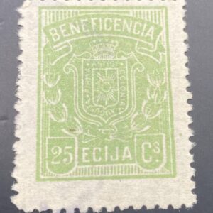 ECIJA (SEVILLA) EDIFIL 4* 25 CTS VERDE BENEFICENCIA.