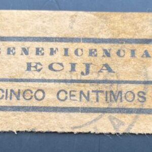 ECIJA (SEVILLA) EDIFIL 1 US 5 CTS NEGRO Y NARANJA