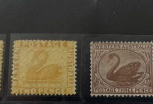 AUSTRALIA OCCIDENTAL. YVERT 32*- 33*- 34*- 36*